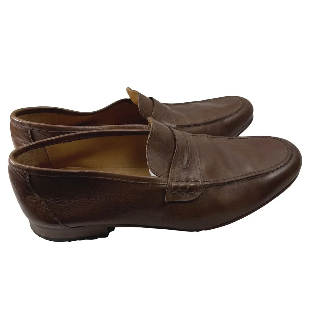 Bexley Monterenzio Penny Loafers Men EU 43 US 10 Brown Leather Blake Dress Shoes